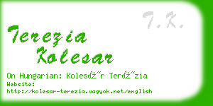 terezia kolesar business card